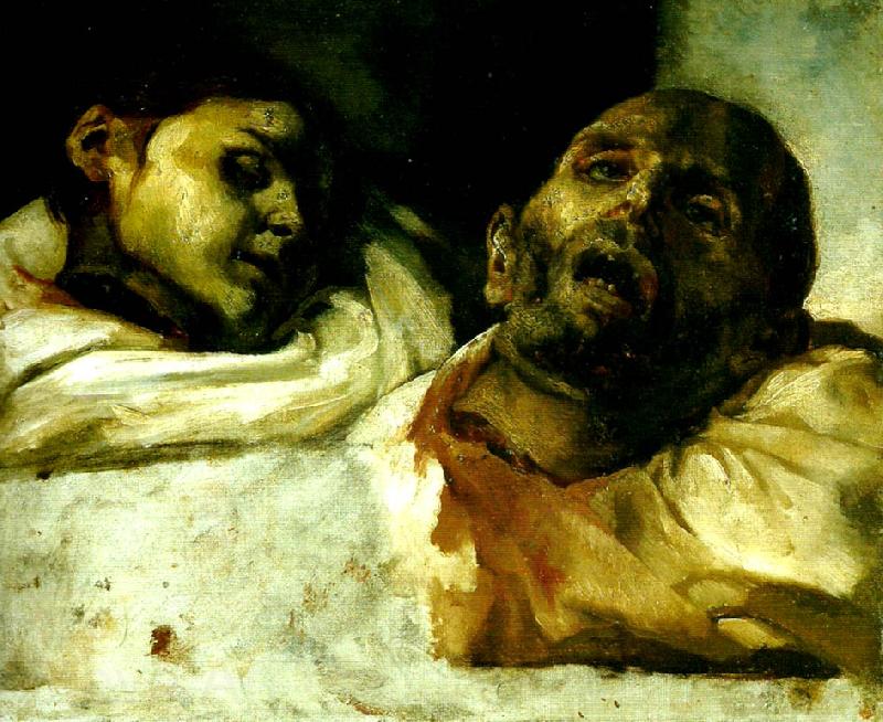 Theodore   Gericault de avhuggna huvudena Spain oil painting art